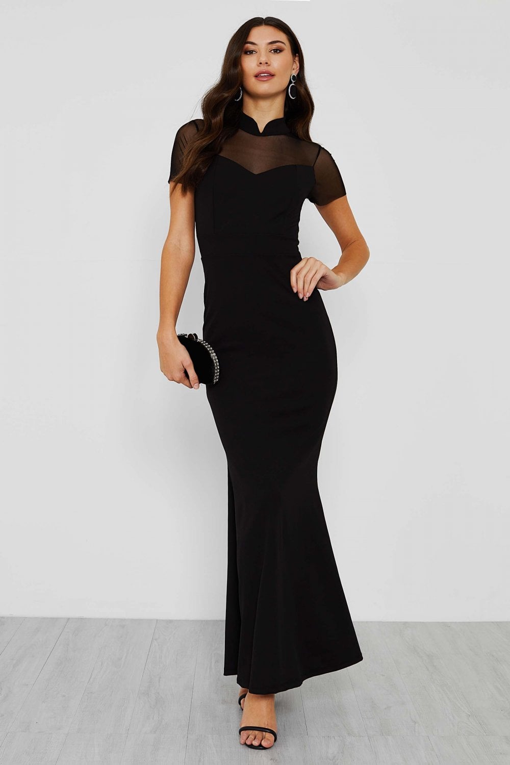 black mesh maxi
